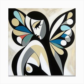 Dramatic Modern Abstract Butterfly Woman Canvas Print