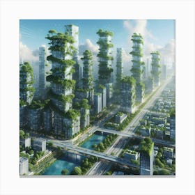 Futuristic Cityscape 11 Canvas Print