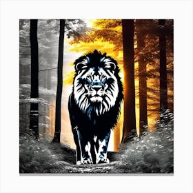 Lion In The Forest 29 Canvas Print