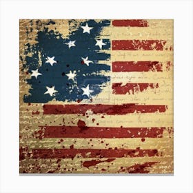 Independence Day Background Abstract Grunge American Flag Canvas Print