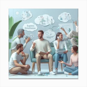Group Of People In The Office Canvas Print