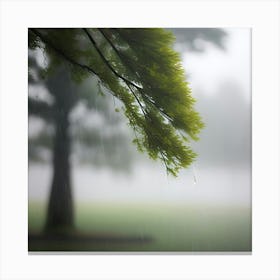 Raindrops On A Tree Canvas Print