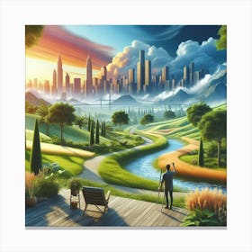 Vibrant Cityscape Landscapes For Urban Living Canvas Print