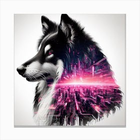 Collie silhouette 2 Canvas Print