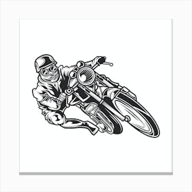 Vintage Motorcycle Racer Canvas Print