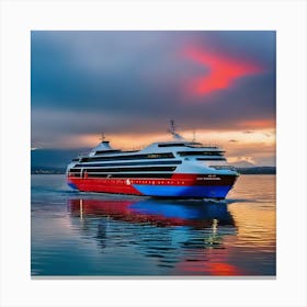 Cruise Ship At Sunset 1 Canvas Print