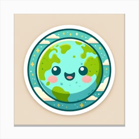 Earth Sticker 1 Canvas Print