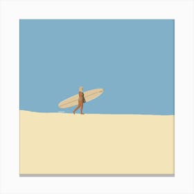 Woman Surfer On Dune Canvas Print