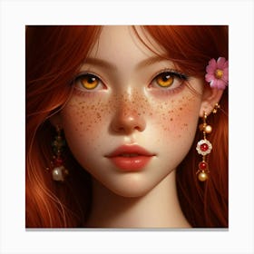 Sexy Girl With Freckles Canvas Print