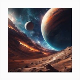 Planets In Space Canvas Print