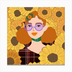 Sunflower Girl Canvas Print