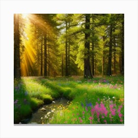 Wildflowers In The Forest Canvas Print