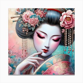 Geisha Creative Illustration Artwork 9 Canvas Print