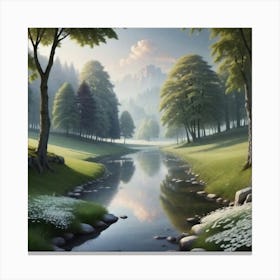 Stream In The Woods 17 Canvas Print