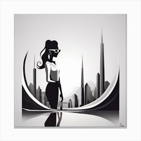 Portrait Of A Woman In The City Canvas Print