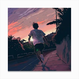 Runner At Sunset 1 Canvas Print