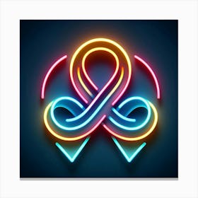 Neon Sign For Breast Cancer Awareness Canvas Print