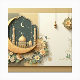 Muslim Holiday Greeting Card 8 Canvas Print