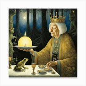 Queen & Frog Canvas Print