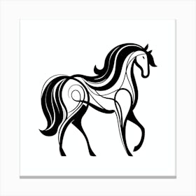 Horse With Long Mane Canvas Print