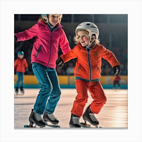 Ice Skaters Canvas Print