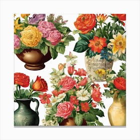 Flowers In Vases Canvas Print