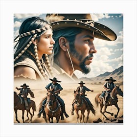 Last Frontier Cowboys And Indians Canvas Print