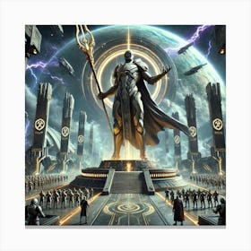 A Majestic Sci Fi Depiction Of The Legacy Of Overl Canvas Print