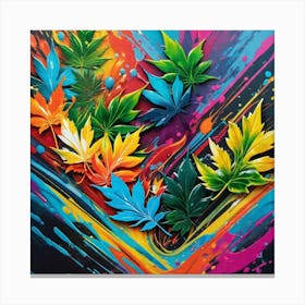 Splatter Leaves Canvas Print