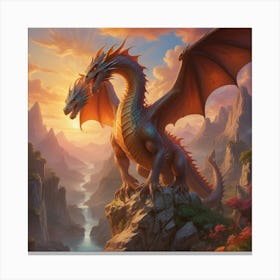 Dragon In The Mountains Canvas Print