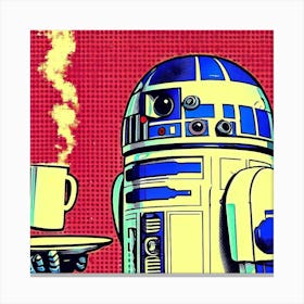 R2 D2 Getting Coffee Pop Art 1 Canvas Print