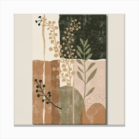 Abstract boho wall art in beige and green 10 Canvas Print