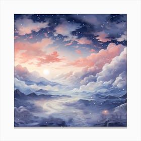 Minty Pine Dreamscape Canvas Print