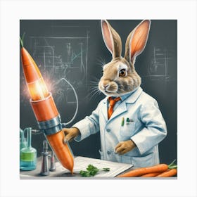 Rabbit In A Lab Coat 3 Canvas Print