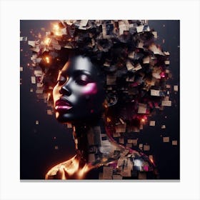 Black Woman With Afro Canvas Print