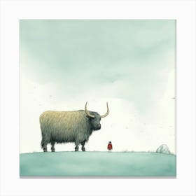 Yak And A Girl Canvas Print