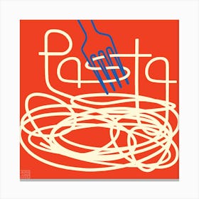 Pasta Square Canvas Line Art Print