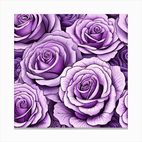 Purple Roses Seamless Pattern 4 Canvas Print