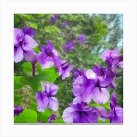 Purple Trumpet Flowers Adeline Yeo Canvas Print