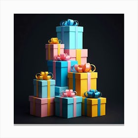 Colorful Gift Boxes Canvas Print
