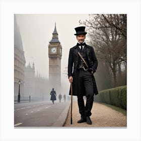 Man In Top Hat Canvas Print