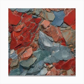 Red and blue and green Granite 1 Canvas Print