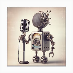 Robot With Microphone Canvas Print