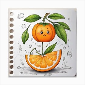 Orange Drawing Canvas Print