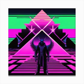 Neon Pyramids Canvas Print