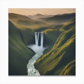 Waterfall In Iceland Canvas Print