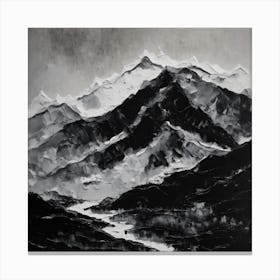 Palette Knife Painting Of Mountains Wall Art Decoration Stampe su tela