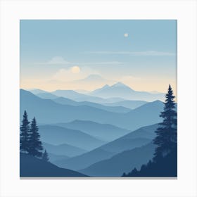 Misty mountains background in blue tone 37 Canvas Print