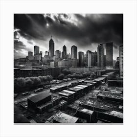 Black And White Cityscape 9 Canvas Print