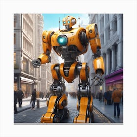 Robot On The Street 47 Canvas Print